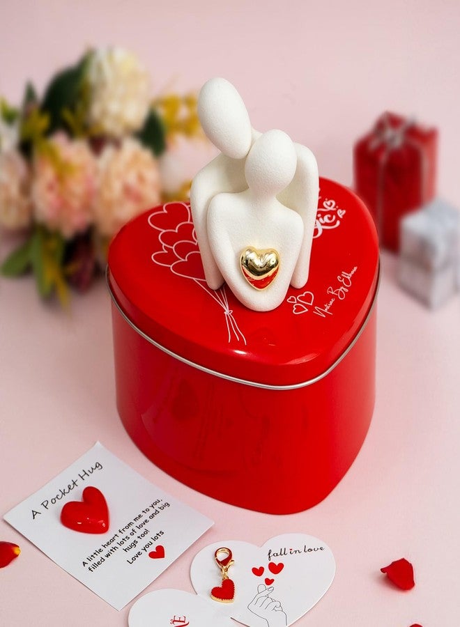 Ekhasa Nostrae by Ekhasa Cute Couples Show Pieces Gift Box for Valentines Day | Romantic Love Showpieces Gift Item or Birthday Gift | Charm, Pocket Hug Card Heart Gift Box - Image 1